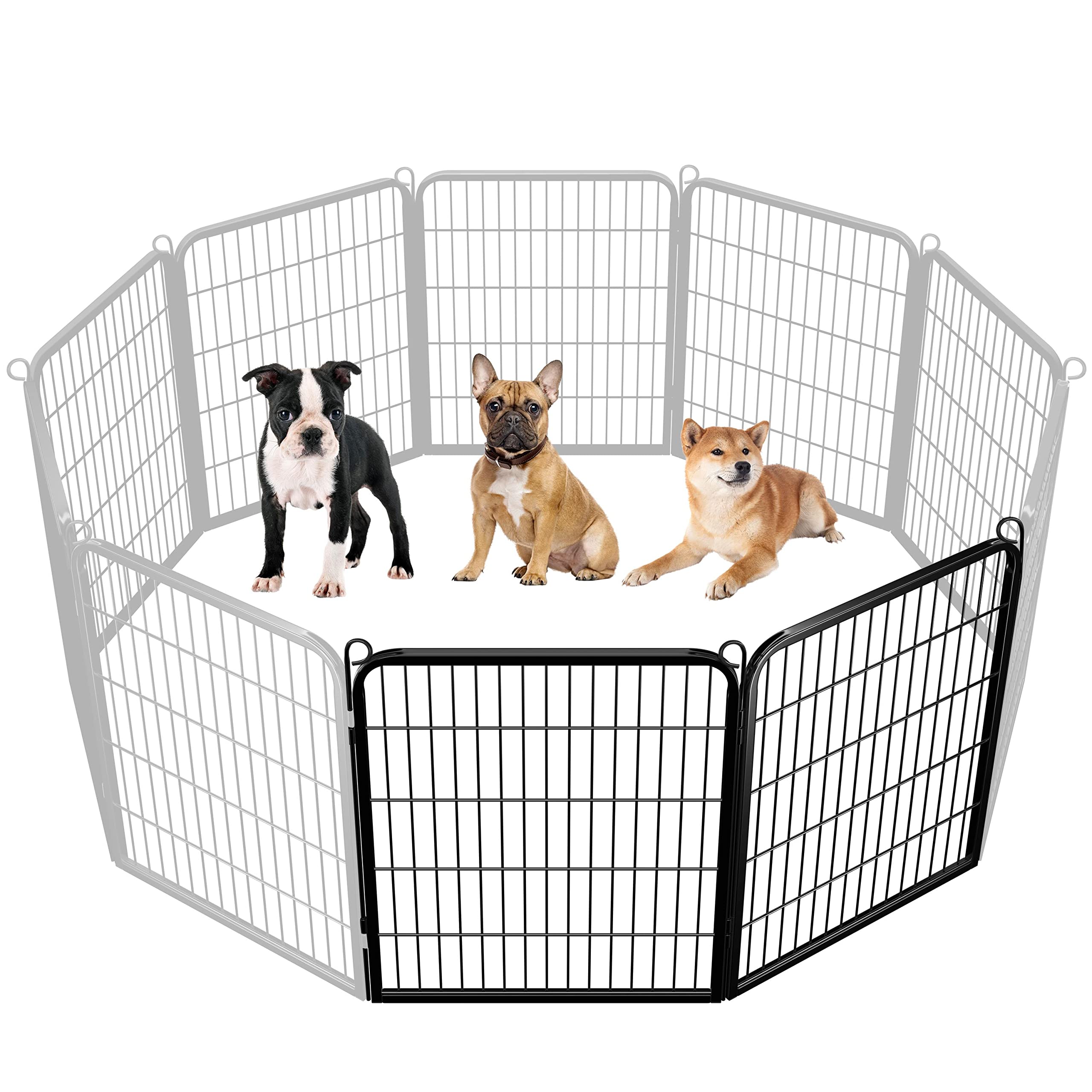 Yaheetech Lightweight Dog Playpen, 8 Panel 80cm Dog Fence Pet Exercise Pen Portable Puppy Play Pen Suitable for RV/Camping