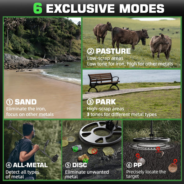 DR.ÖTEK Metal Detector for Adults & Kids, Upgraded Waterproof Gold Detector with Pinpoint & Terrain Modes, One-Click Quick Matching, 6 Modes, Higher Accuracy, Lightweight & Easy to Use