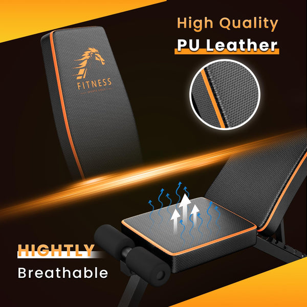 Dskeuzeew Weight Bench, 660 LB Stable Workout Bench, 8 Backrest Adjustments, Adjustable Strength Training Bench for Full Body Workout with Fast Folding