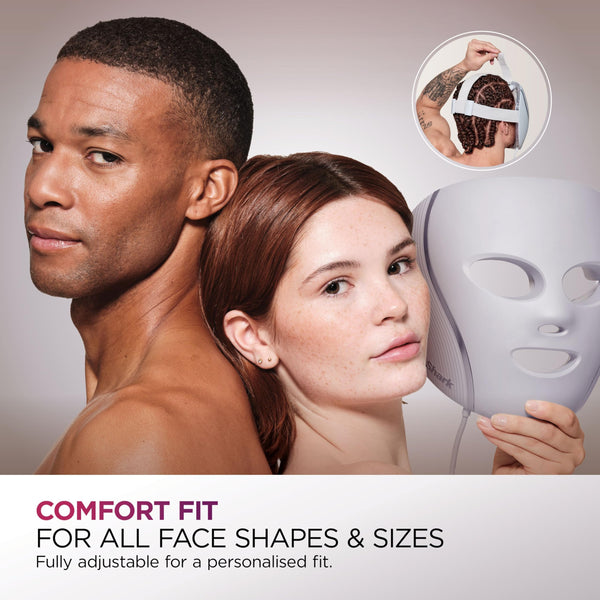 Shark CryoGlow LED Face Mask with Under-Eye Cooling, Anti-Ageing & Blemish Repair, Red & Blue LED, Infrared Light Therapy, USB-C, Remote Control, Storage Bag, Adjustable Straps