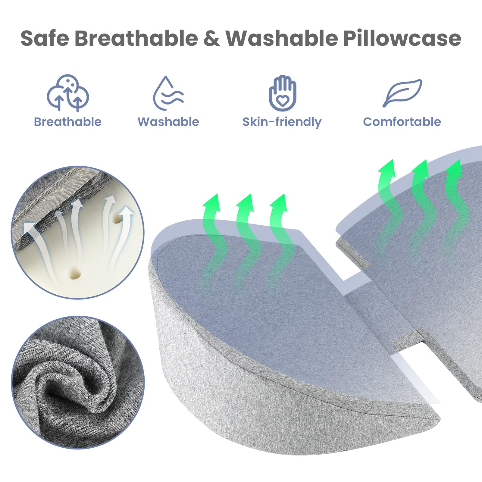 WEIKA Pregnancy Wedge Pillow for Sleeping, Memory Foam Maternity pillow for pregnant women, Pregnancy Body Pillow with Removable, Washable Cover,