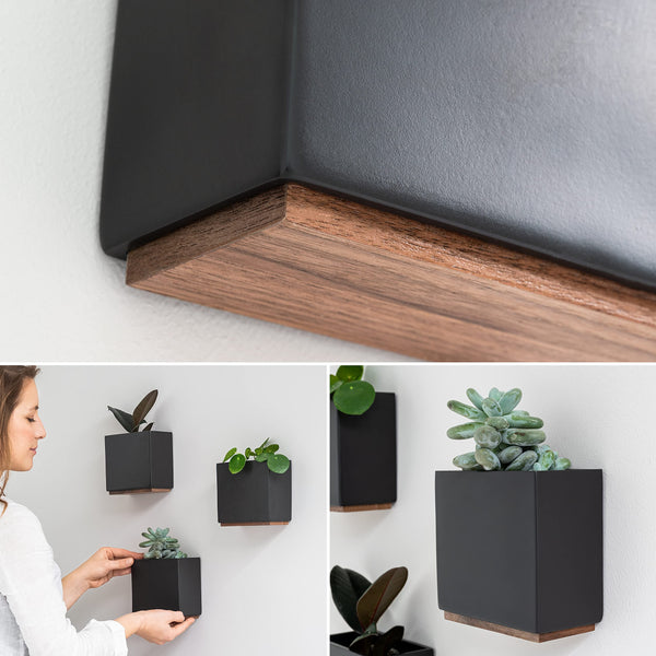 Kazai. Wall Planters -Alma- | 3 Resin Plant Holders for Modern Hanging Plant Display | Wall Planter Set for Indoor Plants, Artificial Plants and more