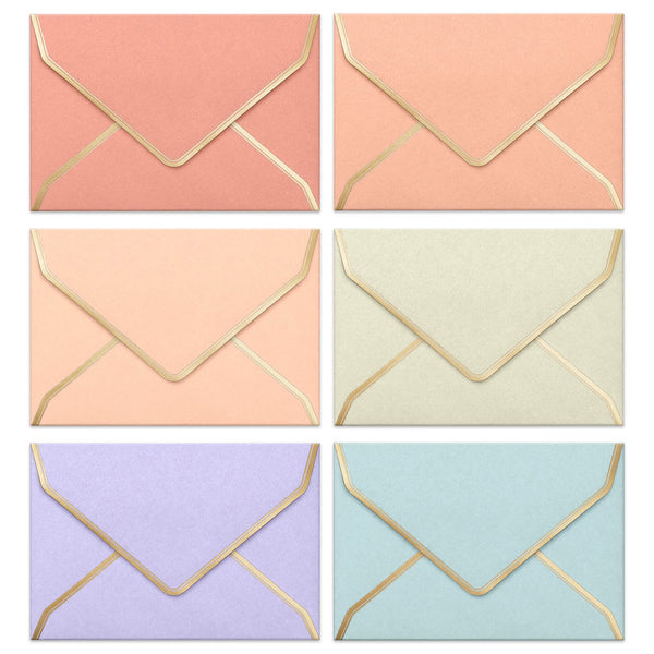 C6 Envelopes, 30-Count Coloured Envelopes for A6 Cards, Invitations & Notes, 114 x 162 mm, Ideal for Weddings, Birthdays & Thank You Cards, 6 Pastel