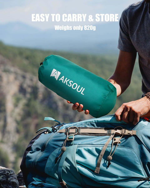 AKSOUL Self Inflating Sleeping Mat for Camping: 8-12CM Thickness Single Camp Mattress, Double Joinable Camping Inflatable Mat