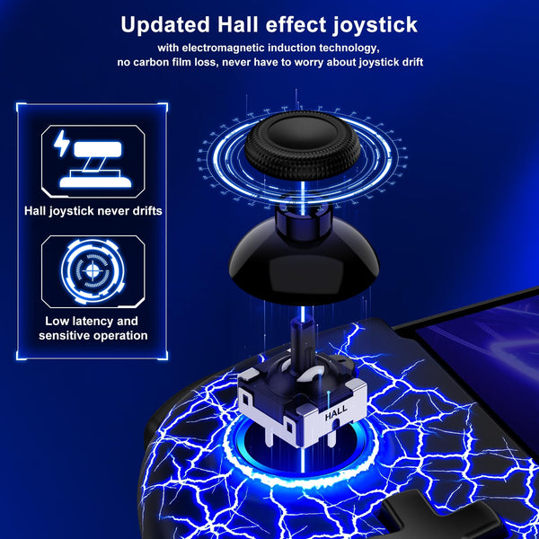 HASACOOL Switch Controller for Nintendo Switch/OLED, Handheld One-Piece Joycon Controllers with RGB Lights, TURBO, Vibration, Back Button