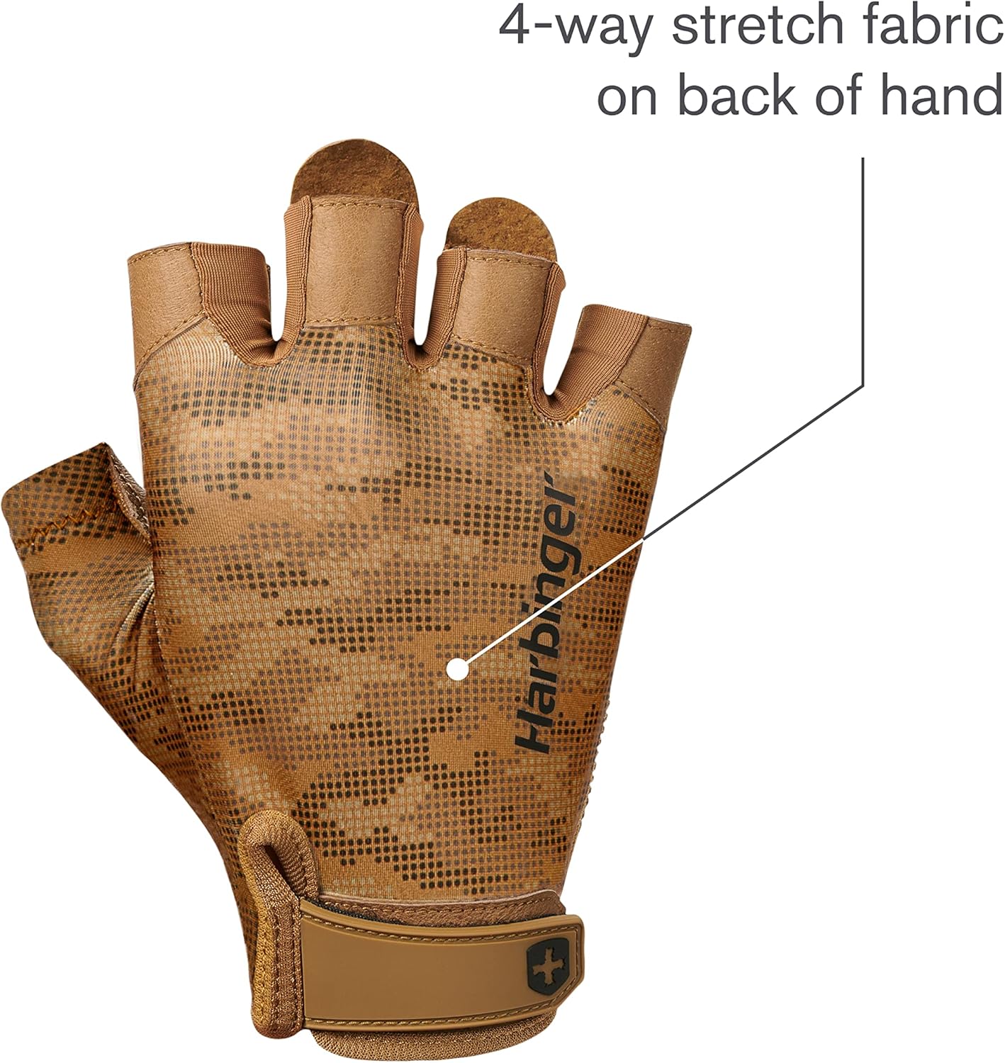 Harbinger Pro 2.0 Weightlifting Gloves–Padded Leather Palm, Breathable Perforated Design, 4-Way Stretch, Pull Tabs, Wrist Strap–Flexible Moderate Support Gym Gloves– Unisex, Tan, X-Large