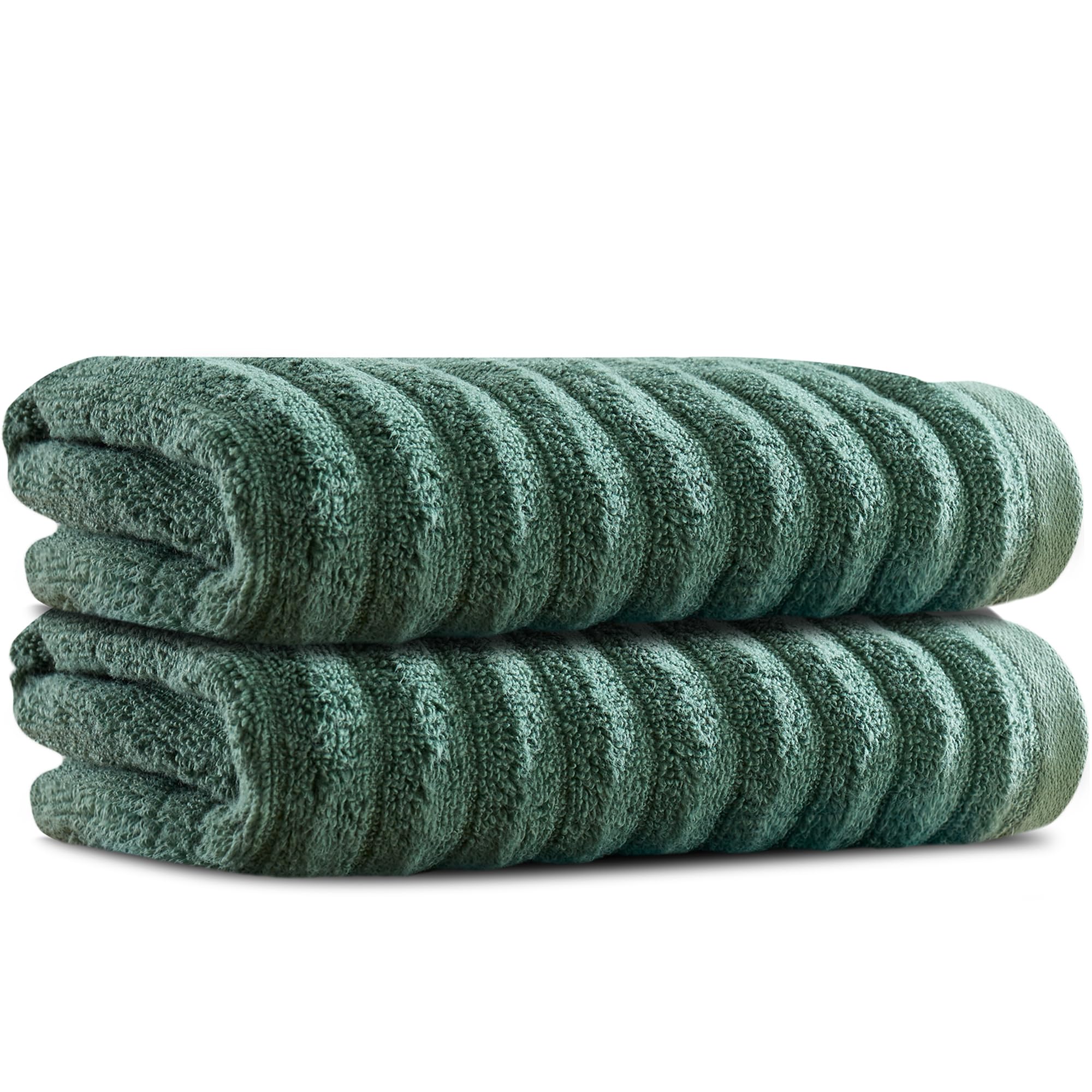 Towelogy Bamboo Hand Towels 2-Pack 50x80 cm Premium Quality Soft and Absorbent Towels for Hotel Spa Bathroom | OEKO-TEX CERTIFIED (2, Green)