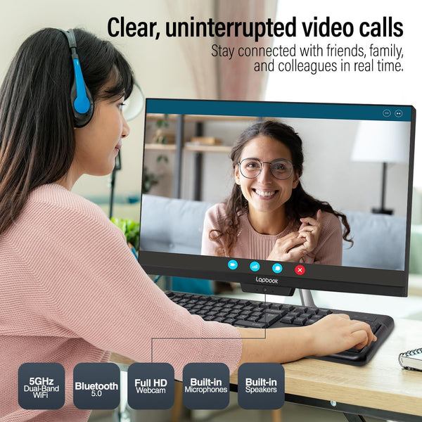 23.8" Full HD All in One Desktop Computer - 16GB RAM, 512GB SSD, Windows 11, Intel 13th Gen, Dual-Band WiFi, HDMI, USB 3.0, FHD IPS Display - AIO PC with Wireless Keyboard, Mouse, 2MP Web Camera