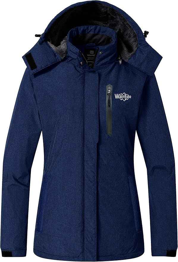 Womens Jacket Hooded Waterproof Winter Ski Snowboarding Size L Wantdo