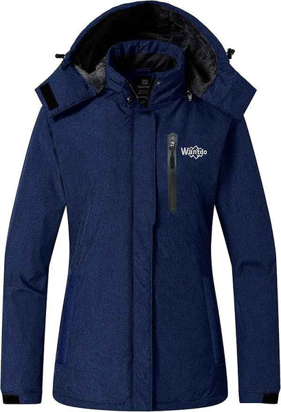 Womens Jacket Hooded Waterproof Winter Ski Snowboarding Size L Wantdo