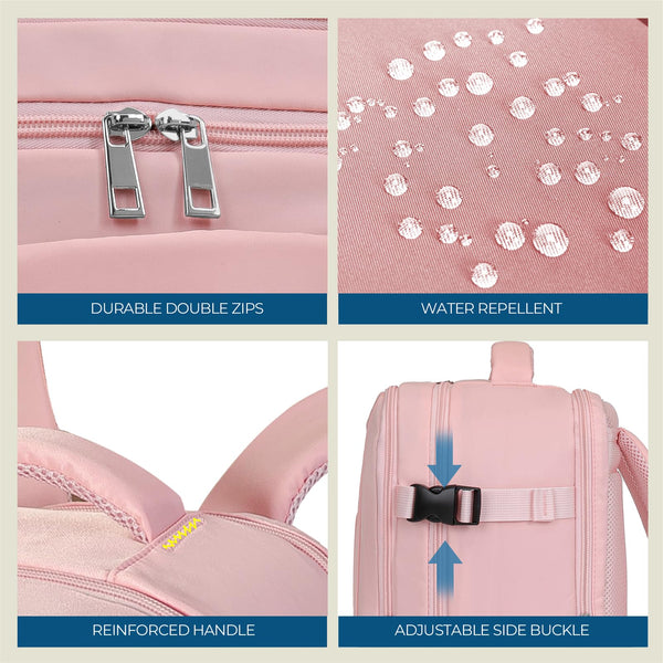 Cabin Bag 45x36x20 for New Easyjet, Underseat Cabin Luggage Bags Carry on Travel Backpack Cabin Size for Airplanes, 30L Hand Luggage Suitcase Water Resistant Laptop Backpacks Black