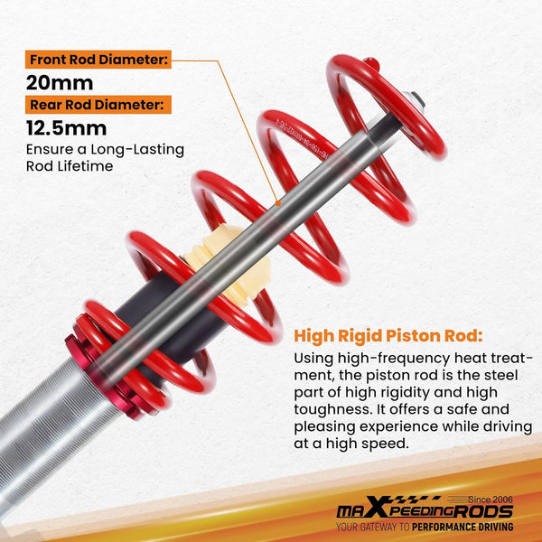 maXpeedingrods Coilovers Suspension Kit for Audi A3 MK2 8P & TT 8J 2003-2012 1.8 2.0 TFSI TD lowering Spring Suspension for VW Golf MK5 VI Audi A3 8P 2003-2013