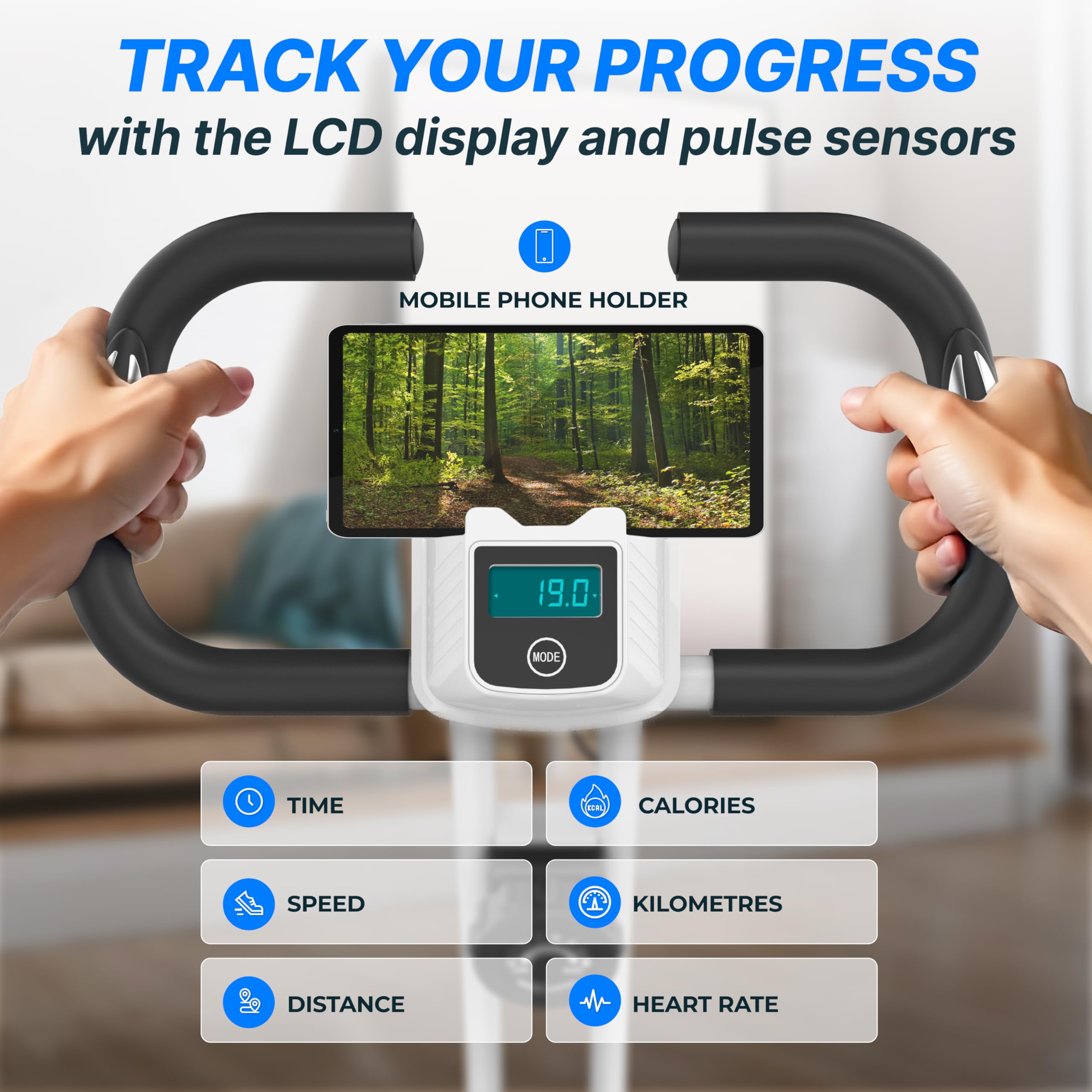 Ultrasport F-Bike Folding Exercise Bike 286 lbs Capacity, Extra Silent with Relax Foam Seat I Exercise Bikes for Home Use, Exercise Bike Foldable, Indoor Bike, Stationary Bike