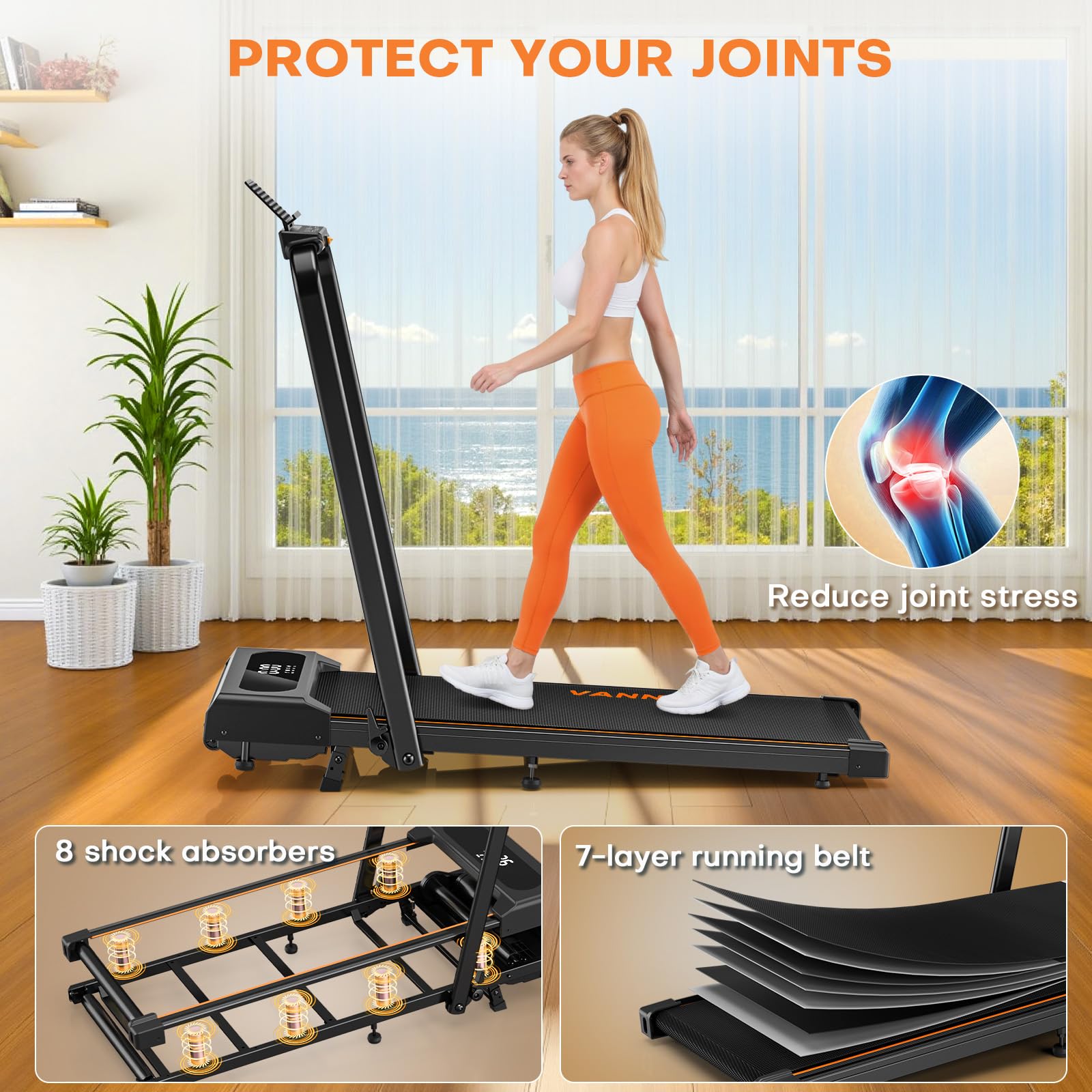 6 in 1 Folding Treadmill with 1-12KM/H, 9% Incline Walking Pad Foldable with APP, 2.75HP Under Desk Treadmills for Home Office, Running Machine Portable with Magnetic Remote Control, 350LBS Weight