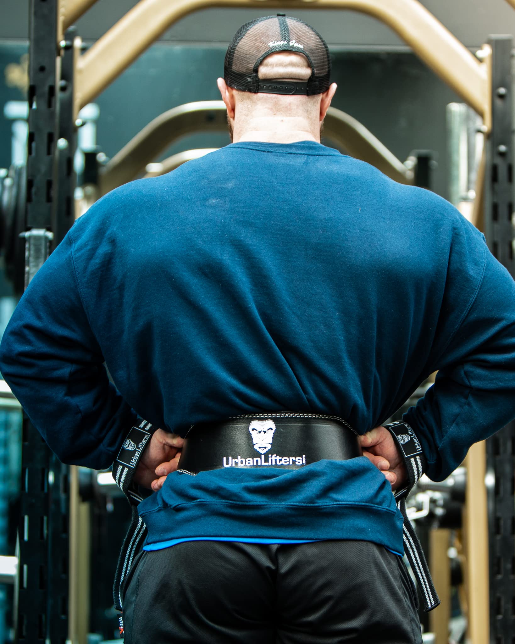 Urban Lifters Weight Lifting Belt. Leather Weight Belt 4" Thickness, thick brass buckles, Padded Back Support & adjustable holes. Gym Belt, Deadlift