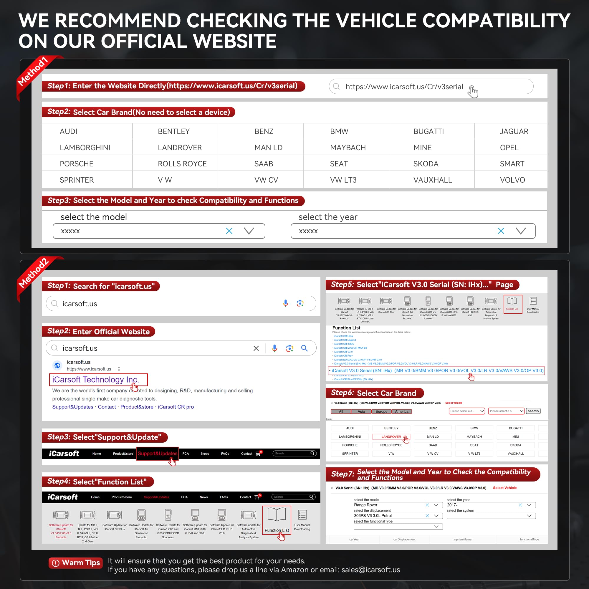 iCarsoft Car Diagnostic Tool for Ben.z/Smart/Sprinter, 30+ Service Functions OBD2 Scanner, MB V3.0 All System Code Reader, Bi-Directional Control, Auto VIN, Continuous Software Update