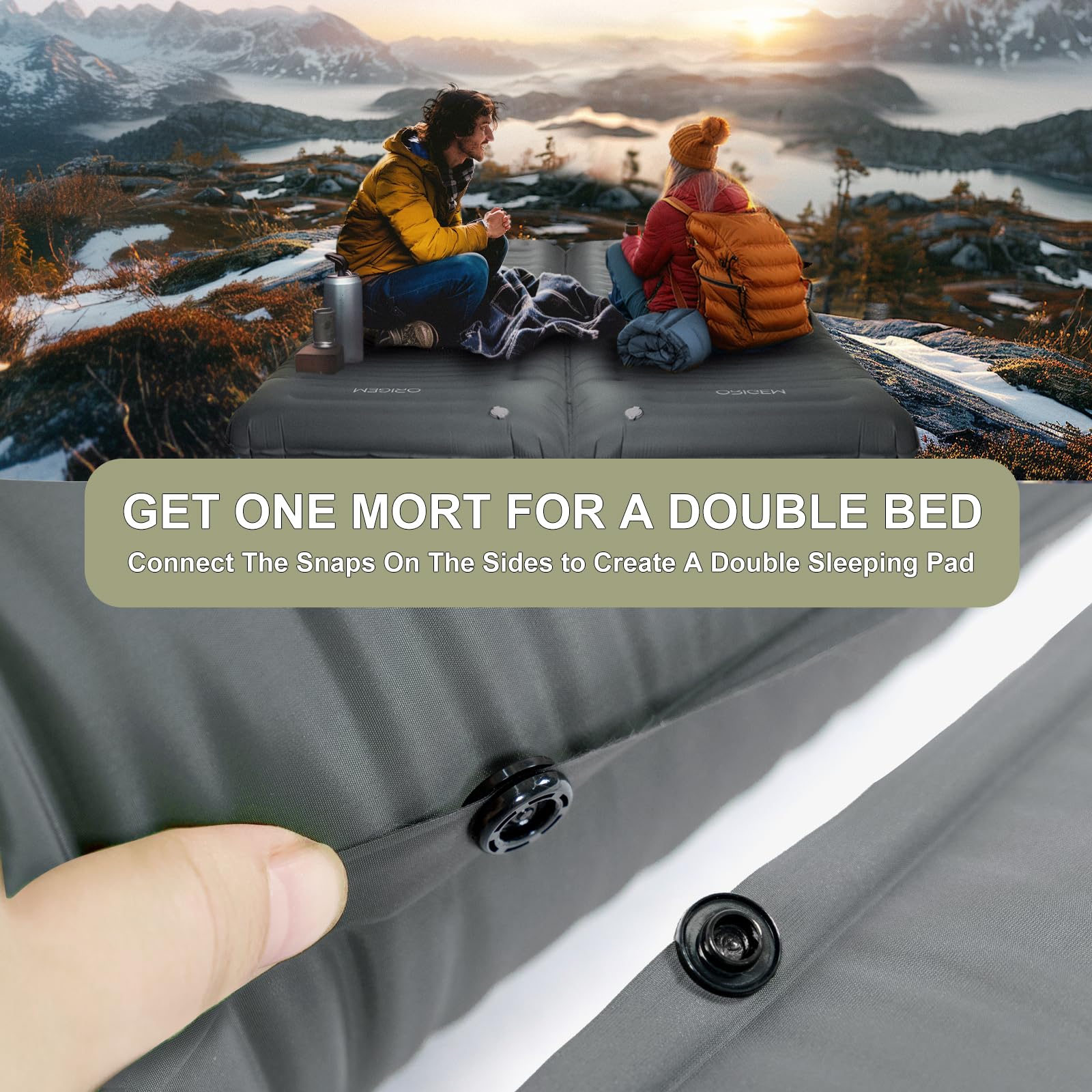 Origem Self Inflating Camping Mat - 14CM Upgraded Sleeping Mat with Built-in Pump, Ultralight Inflatable Mattress, Sleeping Pad for Outdoor Camping, Backpacking, Hiking, Traveling