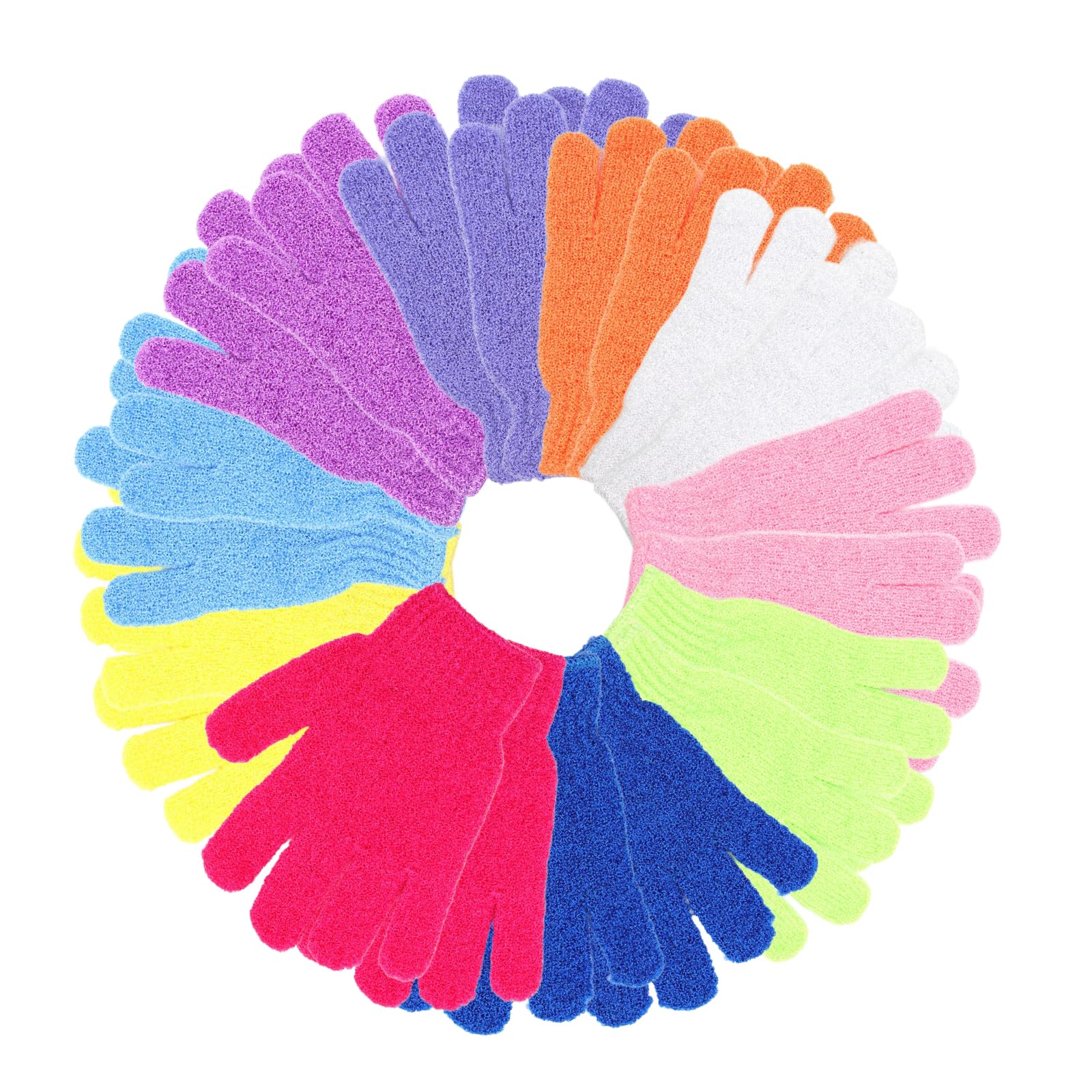 6Pcs Exfoliating Gloves - Bamboo Shower Gloves - Bath and Body Exfoliator Mitts - Scrubs Away Ingrown Hair and Dead Skin - for Shower, Spa, Massage