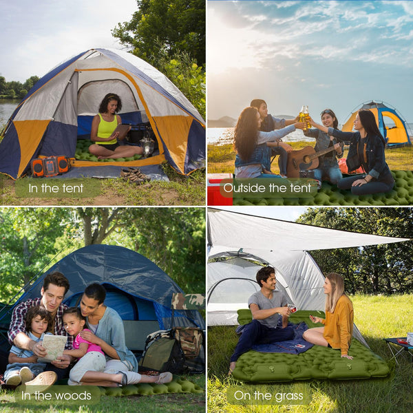 HiiPeak Camping Sleeping Pad, Ultralight Camping Mat with Pillow Built-in Foot Pump Inflatable Sleeping Pads Compact for Backpacking Hiking Traveling Tent (Gray)