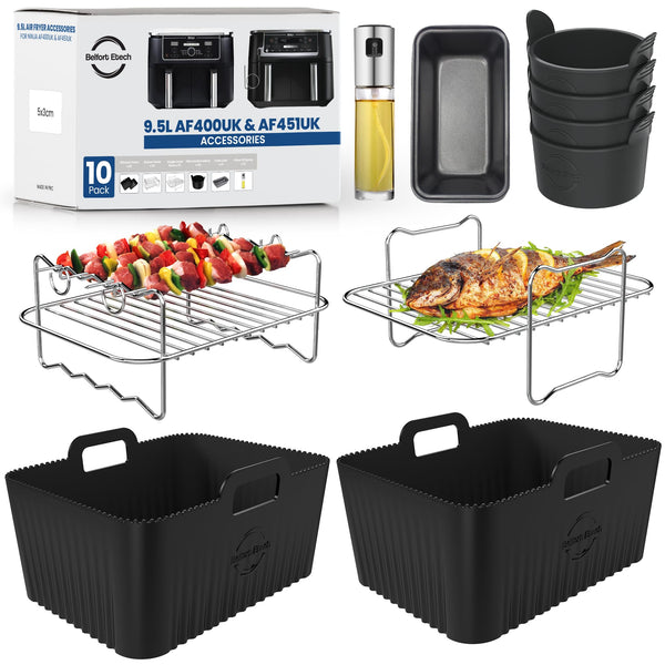 Premium Ninja AF400UK Accessories | 10 PCS Ninja AF400UK Accessories | 2.5mm Liner Thickness & 8mm high Silicone Lines on Base | Specially Designed