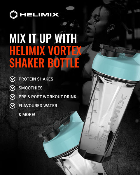 Helimix 2.0 Vortex Blender Shaker Bottle 828 ml - No Blending Ball or Whisk - USA Made - Portable Pre Workout Whey Protein Drink Cup - Mixes Cocktails Smoothies Shakes - Top Rack Safe