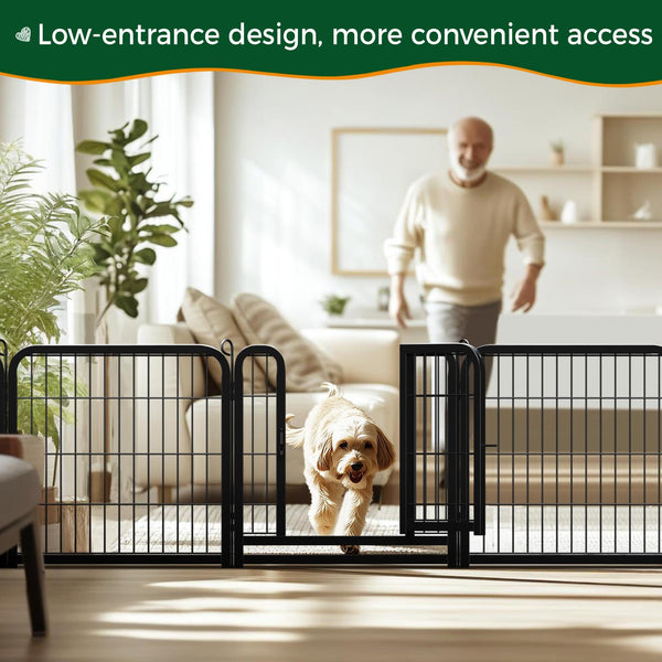 Yaheetech Lightweight Dog Playpen, 8 Panel 80cm Dog Fence Pet Exercise Pen Portable Puppy Play Pen Suitable for RV/Camping