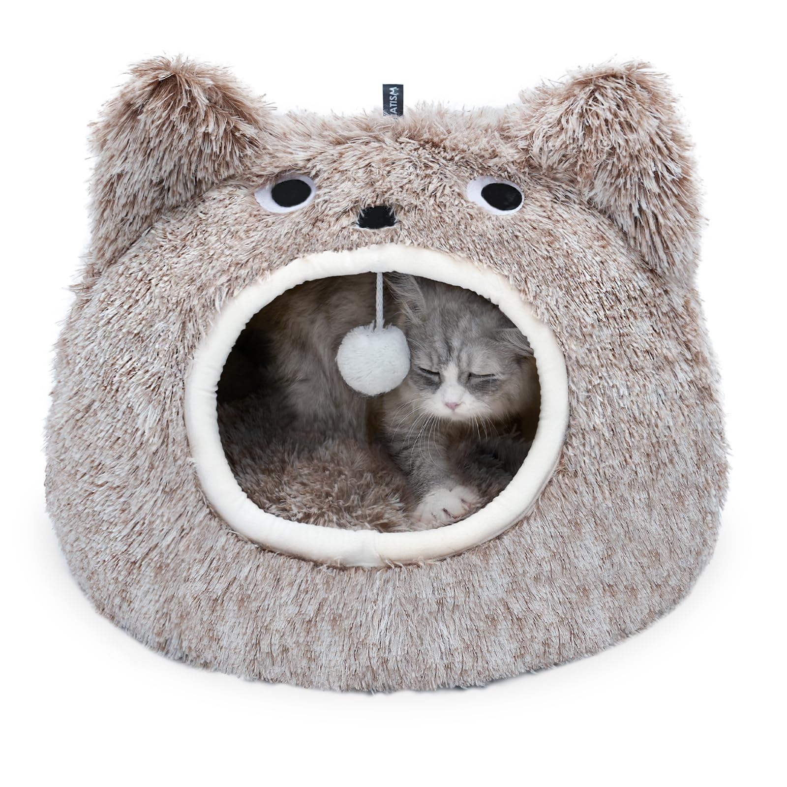 CATISM Cat Cave Cat Bed Washable Cat Sleeping Place for Cats Plush Pet Cat Pillow Cat House Cat Cushion Fluffy Kitten Puppy Cuddly Bed Pet Bed