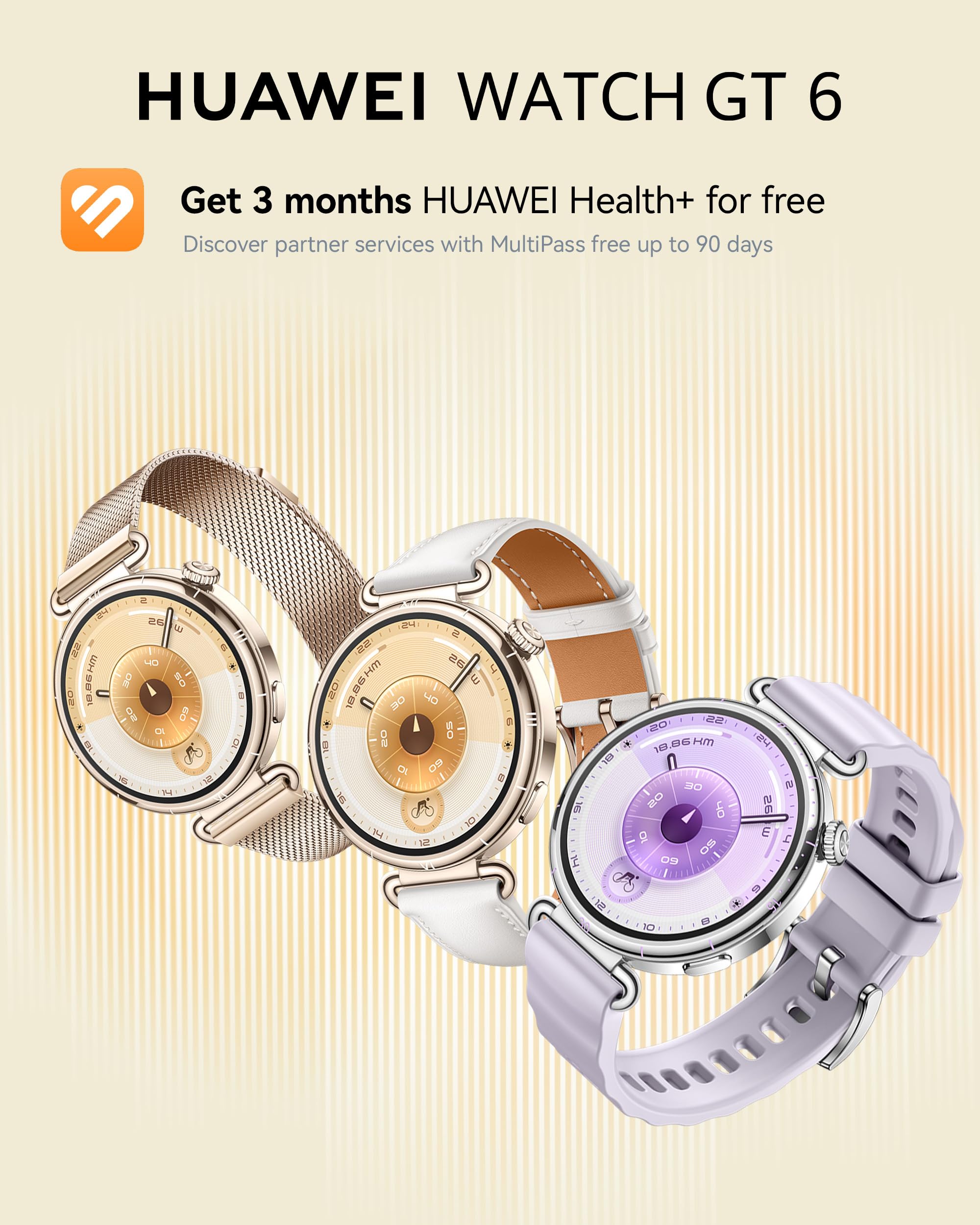 HUAWEI WATCH GT 6 GPS 46mm Smart Watch, 1.47''AMOLED Touchscreen, up to 21 days battery life, Cycling,100+ Sports Mode, iOS & Android, All-day Health Monitoring, Emotional Wellbeing, Black