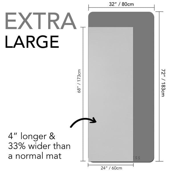Large Exercise Mat  Extra Wide & Extra Thick Yoga Mat (183cm x 80cm x 10mm), TPE Fitness Mat with Free Carry Straps, Perfect for HiiT Home Workouts &