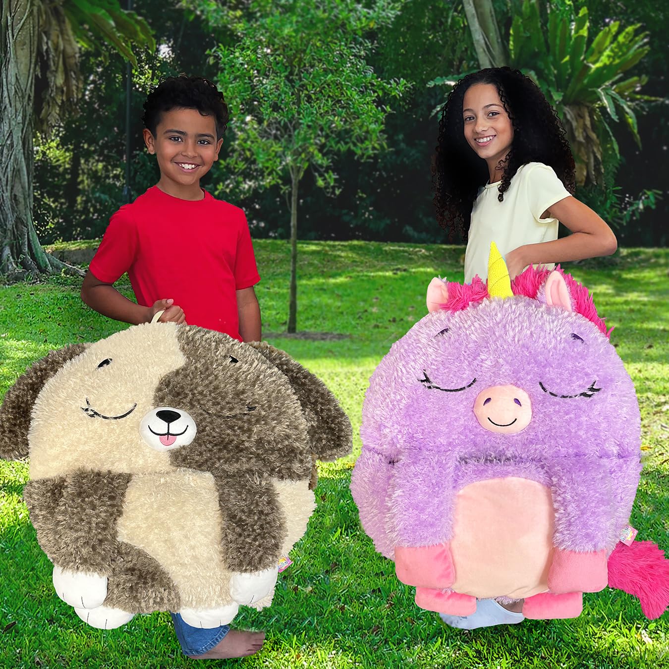 Happy Nappers Kids Sleeping Bag - Plush Toy, Comfy Sleeping Bag & Fluffy Pillow All in One