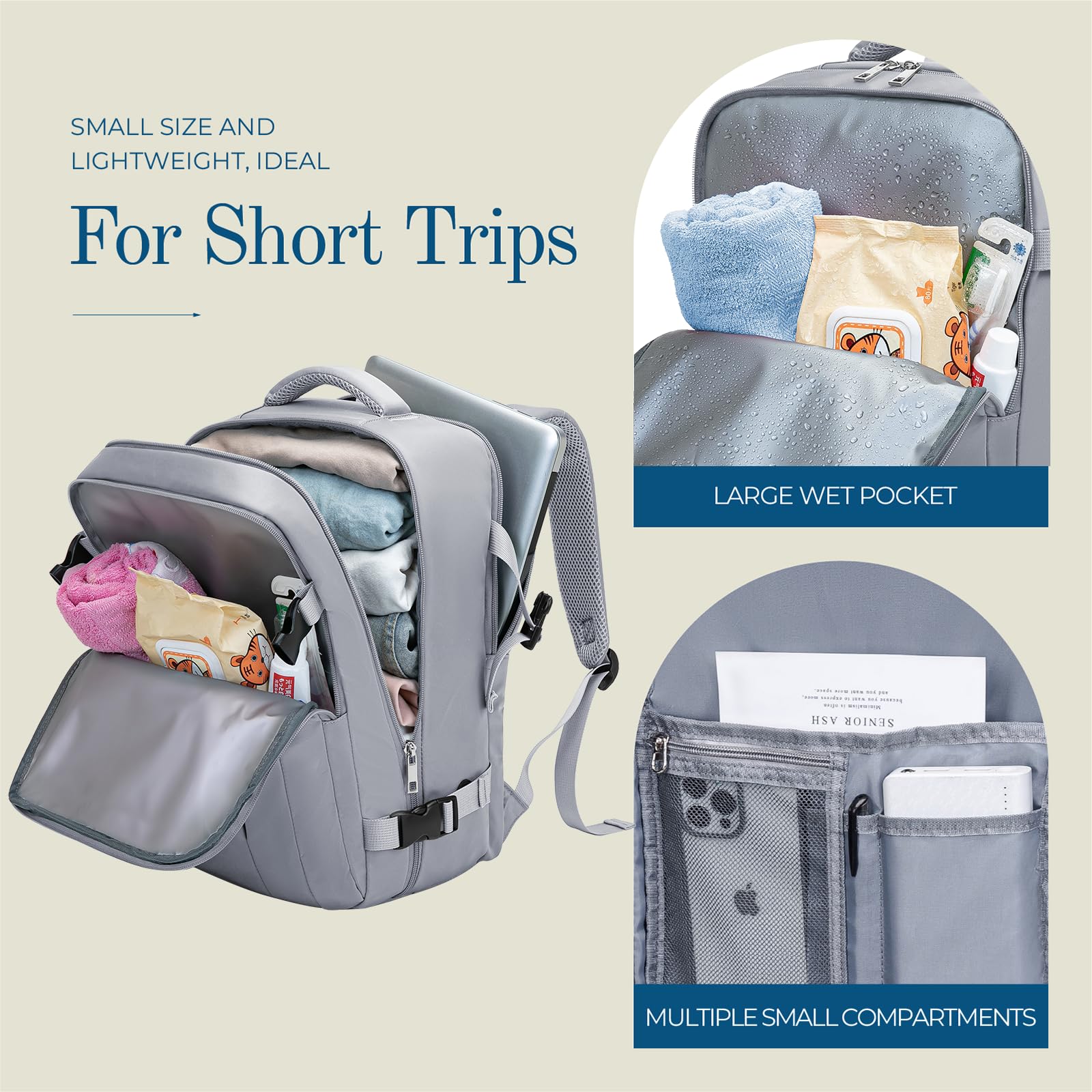 Cabin Bag 45x36x20 for New Easyjet, Underseat Cabin Luggage Bags Carry on Travel Backpack Cabin Size for Airplanes, 30L Hand Luggage Suitcase Water Resistant Laptop Backpacks Black