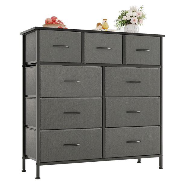 CAIYUN Chest of Drawers,Dresser for Bedroom with 9 Drawers,Fabric Dresser with Wood Top and Large Storage Space, Easy to Assemble, for Bedroom, Living