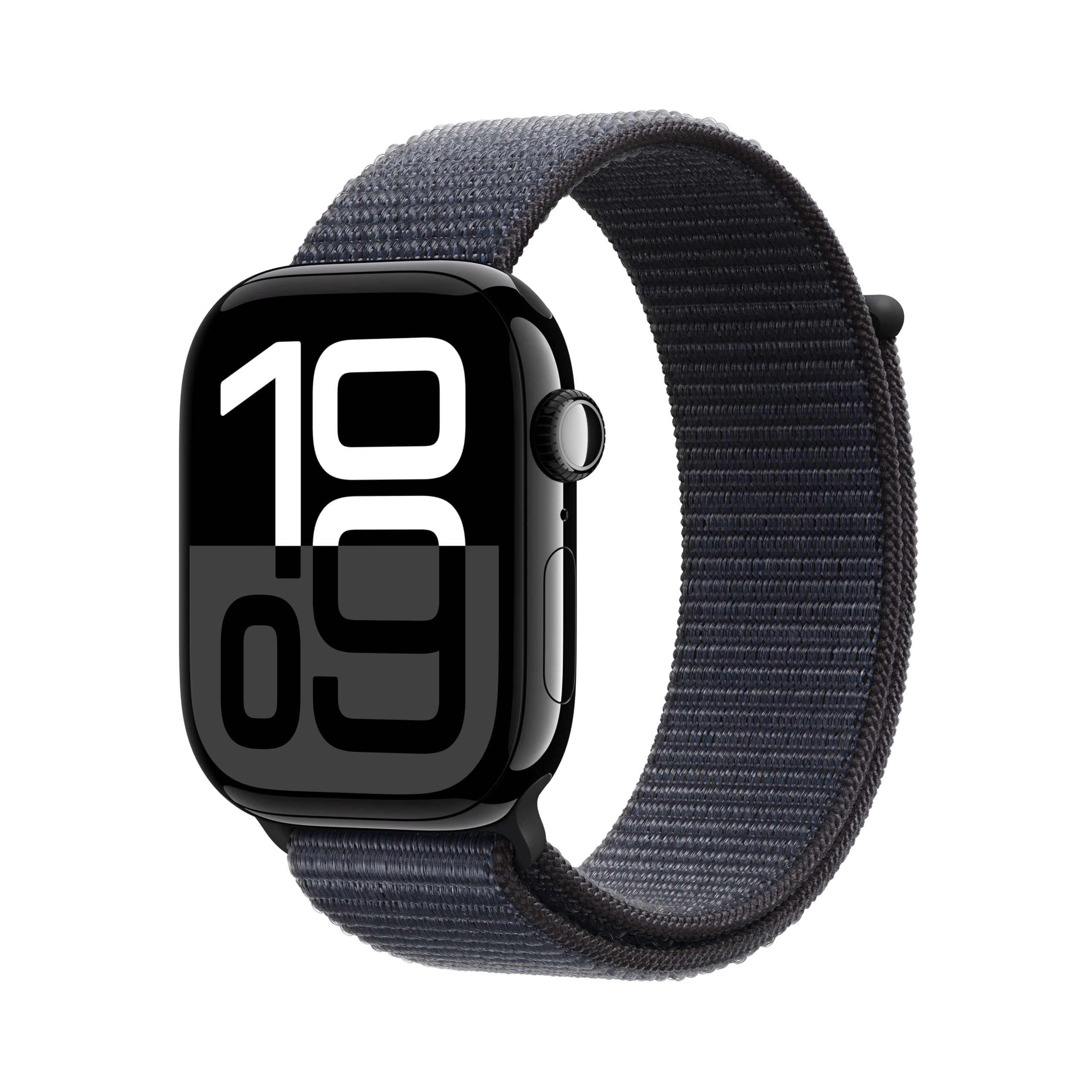 Apple Watch Series 10 GPS 42 mm Smartwatch with Jet Black Aluminium Case with Black Sport Band - M/L. Fitness Tracker, ECG App, Always-On Retina Display, Water Resistant