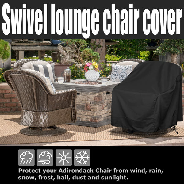 Outdoor Swivel Lounge Chair Cover 4 Pack, Fits (39" L ? 37" W ? 38" H) Lawn Patio Chairs, 420D Tear-Resistant, UV Resistant, Waterproof for Furniture