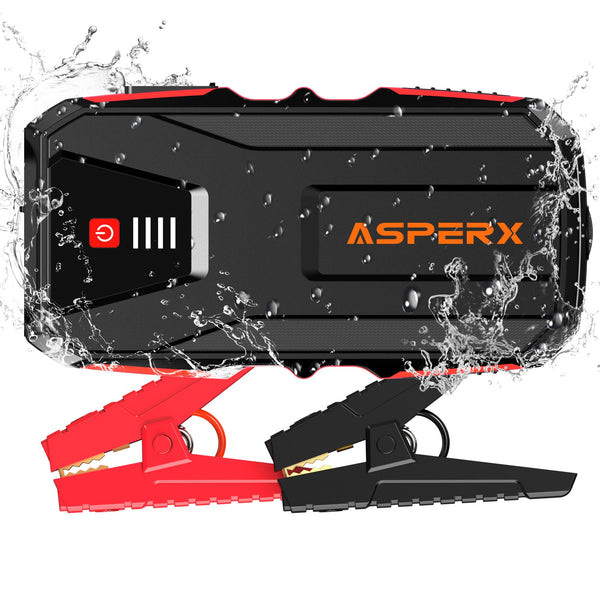 ASPERX Jump Starter Power Pack(Up to 10L Gas/8L Diesel), 3000A Car Battery Booster Jump Starter with LED Flashlight, Jump Leads and LCD Display, Jump Pack for 12V Vehicles, Pickup, SUV, Motorcycle