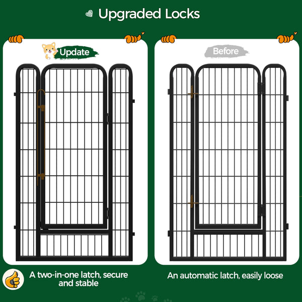 Yaheetech Lightweight Dog Playpen, 8 Panel 80cm Dog Fence Pet Exercise Pen Portable Puppy Play Pen Suitable for RV/Camping