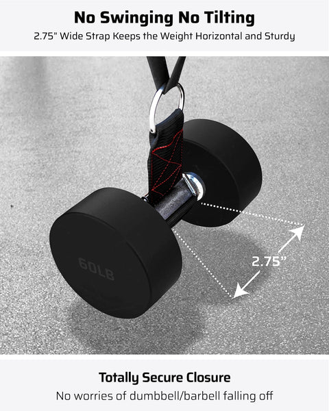 THEFITGUY Dumbbell & Barbell Loading Straps | Attachment Straps for Dips, Pullups, Squats | Ultra Strong, Heavy Duty & Secured | Attach any Dumbbell &