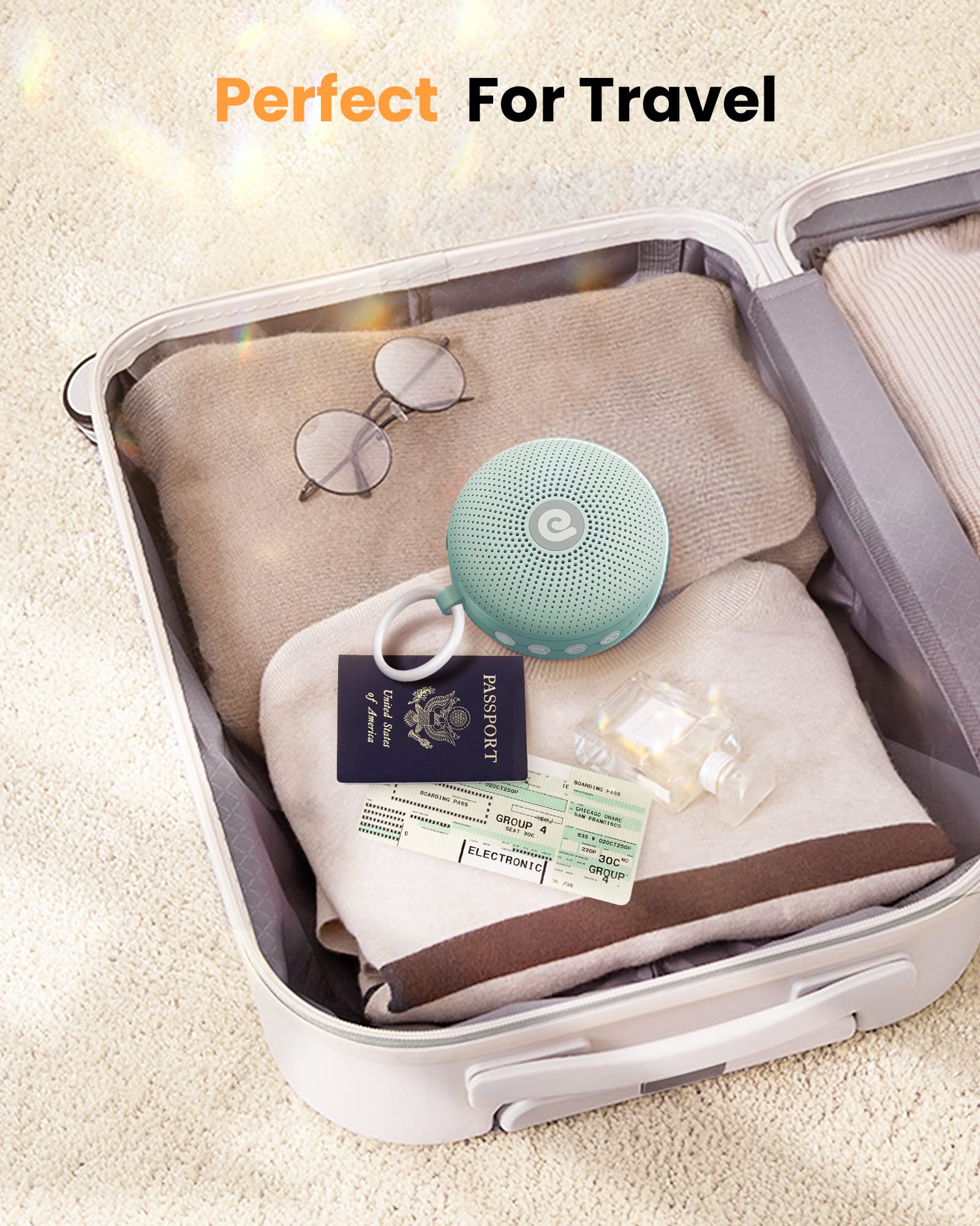 Dreamegg White Noise Machine, Portable Sound Machine Baby Features Powerful Battery, D11Max Sleep Aid Sound Machine for Baby Adults 21 Soothing Sounds for Sleeping Nursery Travel Gift USB Rechargeable