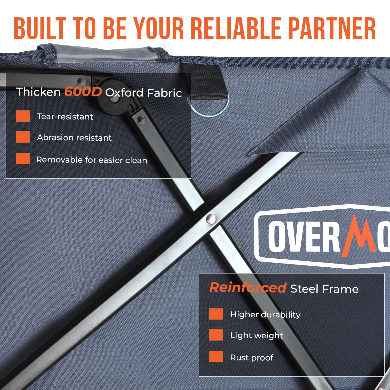 Overmont Festival Camping Trolley on Wheels - Heavy Duty Folding Beach Wagon Cart with Extra Wide Wheels, 330lbs Capacity, Adjustable Handle, Portable