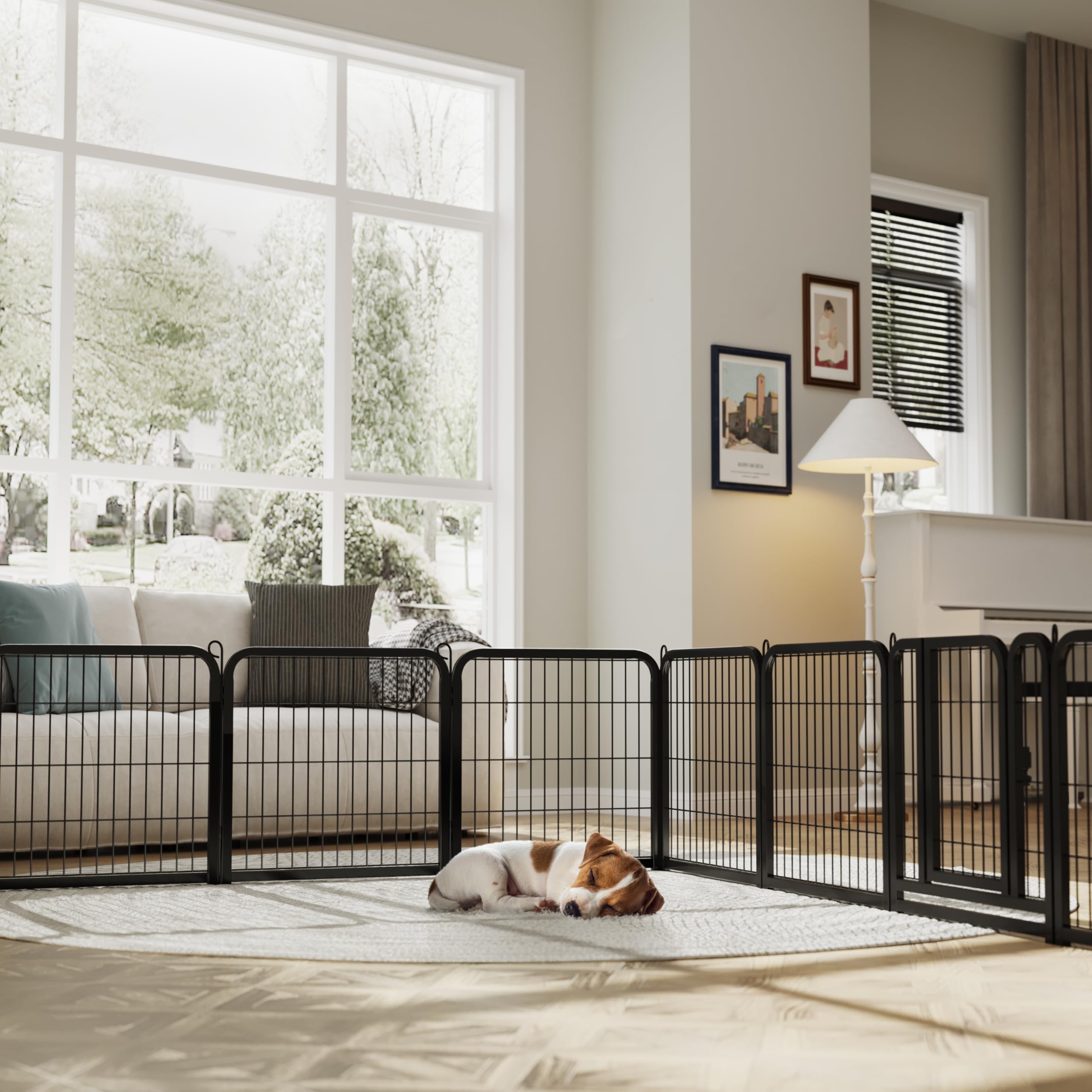 Yaheetech Lightweight Dog Playpen, 8 Panel 80cm Dog Fence Pet Exercise Pen Portable Puppy Play Pen Suitable for RV/Camping