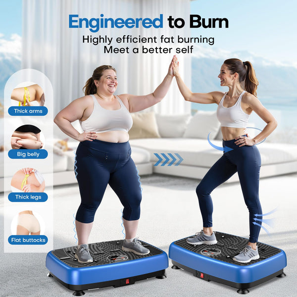 EvoSpark Vibration Plate, Vibration Plate Exercise Machine with 2025 High-Performance Dual Motor, 120 Adjustable Speeds, 450 Lbs Capacity Vibrating Plate for Lymphatic Drainage & Weight Loss