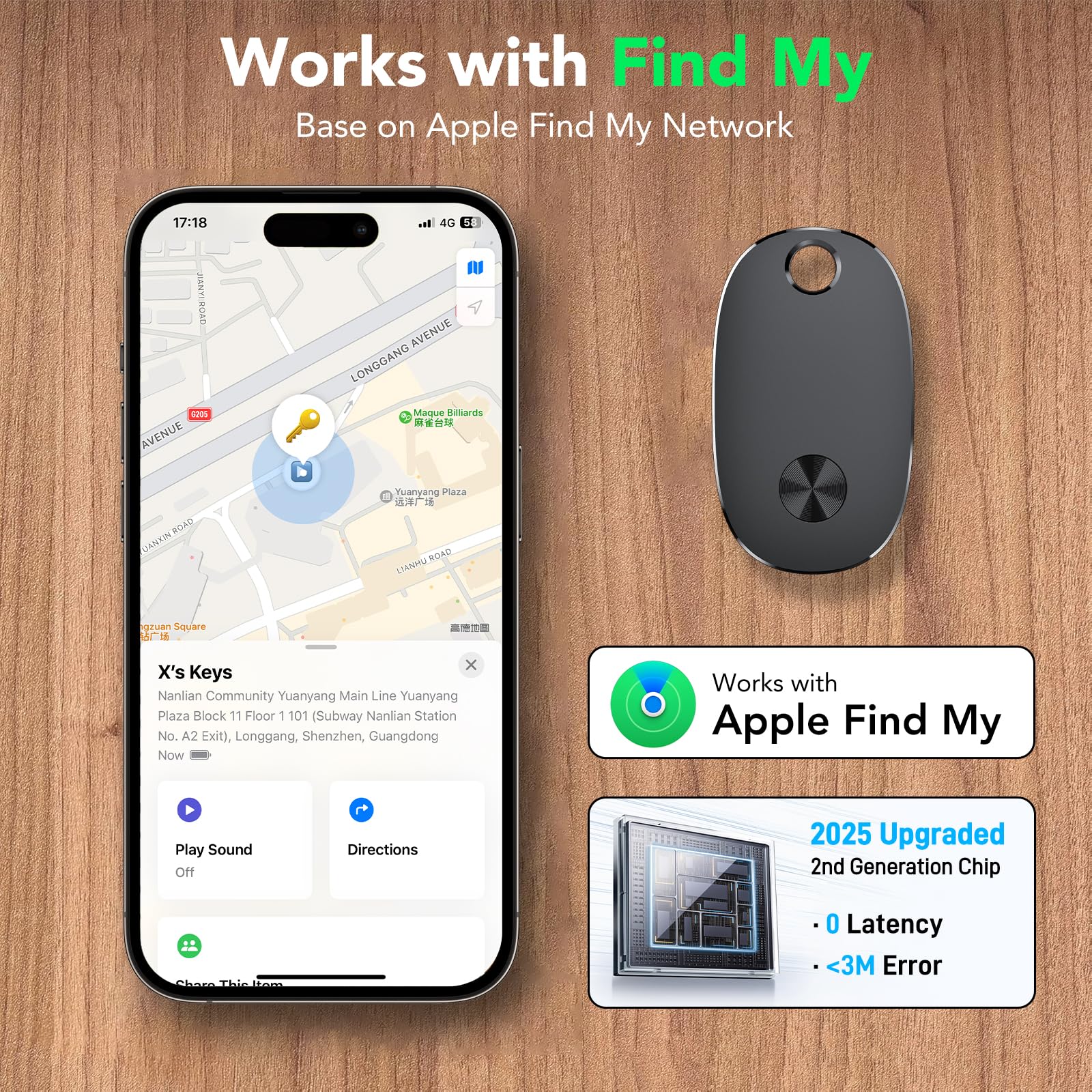Air Tags-4 Pack, Bluetooth Tracker Works with Apple Find My APP (iOS Only), Keys Finder and Item Locator for Luggage, Backpack, Suitcases, Replaceable Battery, IP67 Waterproof Tracking Tag