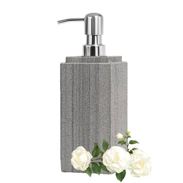 HKDZ Marble Soap Dispensers, 250ML Square Soap & Lotion Pump Dispenser,Natural Marble Decorative Bathroom Accessories for Kitchen/Bathroom Dish Soap,
