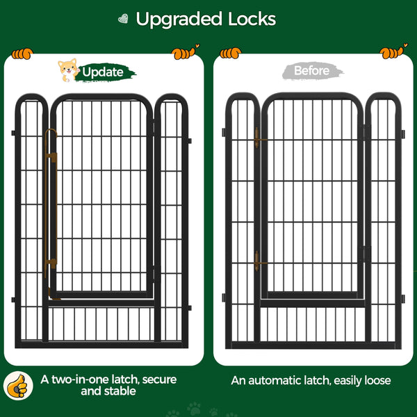 Yaheetech Lightweight Dog Playpen, 8 Panel 80cm Dog Fence Pet Exercise Pen Portable Puppy Play Pen Suitable for RV/Camping