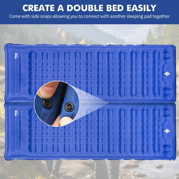 HiiPeak Camping Sleeping Pad, Ultralight Camping Mat with Pillow Built-in Foot Pump Inflatable Sleeping Pads Compact for Backpacking Hiking Traveling Tent (Gray)