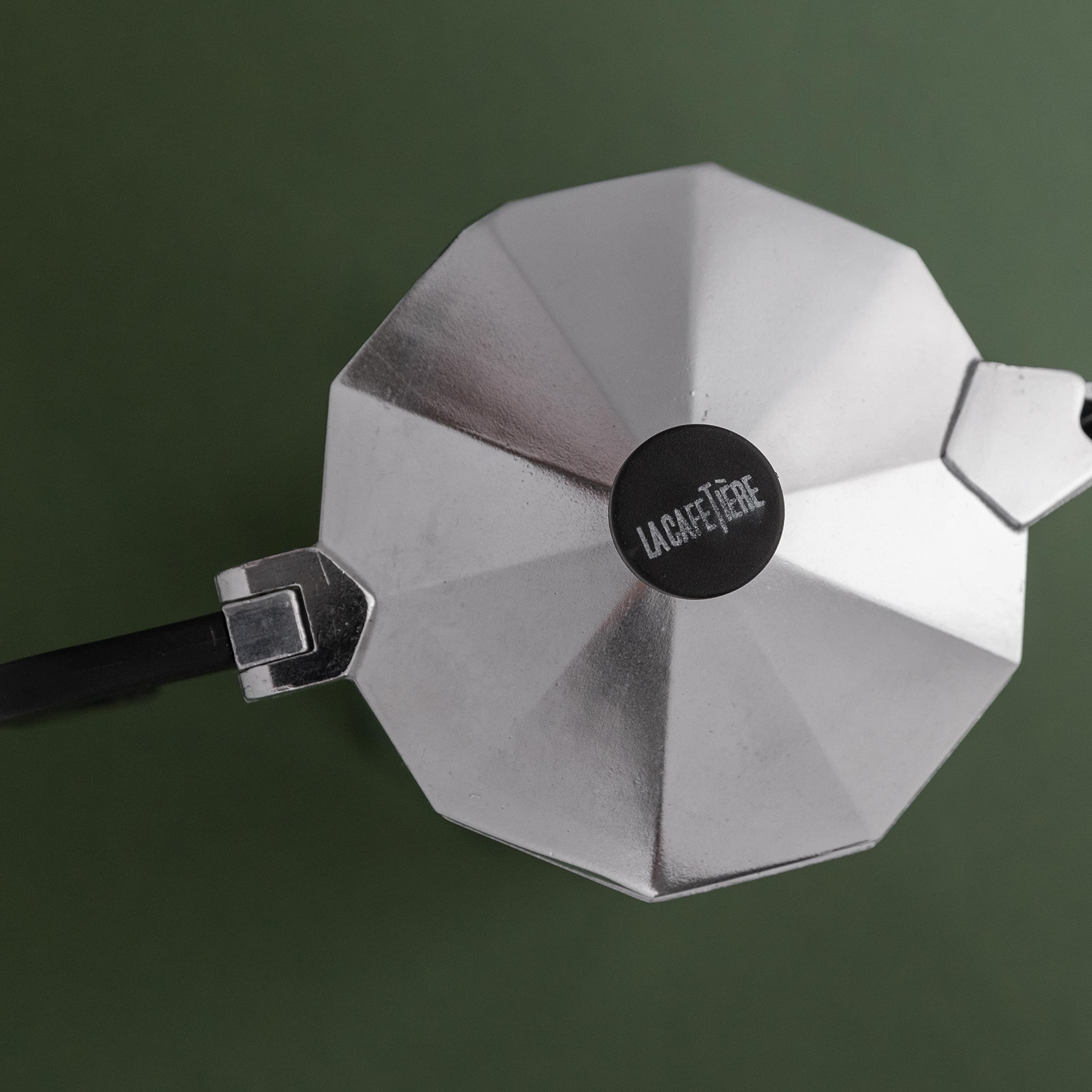 La Cafetière Venice Aluminium Espresso Maker, Three Cup, Black, Gift Boxed