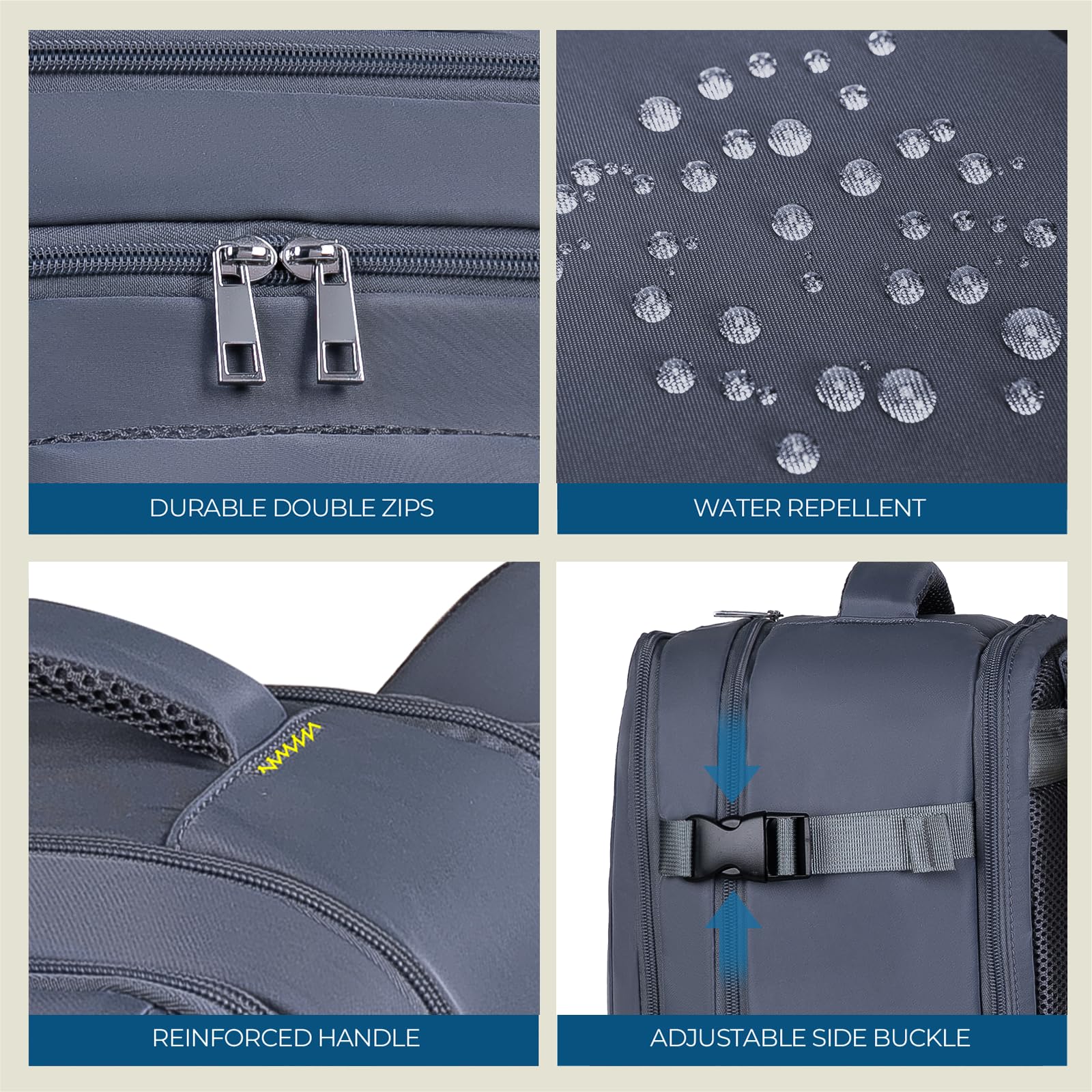 Cabin Bag 45x36x20 for New Easyjet, Underseat Cabin Luggage Bags Carry on Travel Backpack Cabin Size for Airplanes, 30L Hand Luggage Suitcase Water Resistant Laptop Backpacks Black