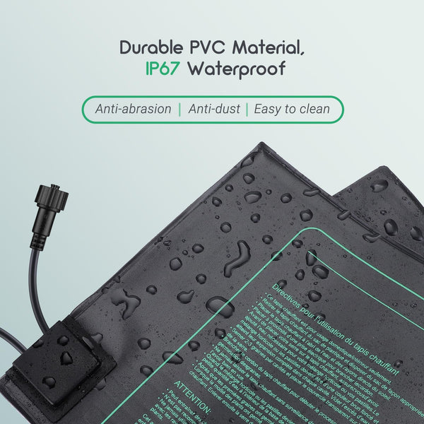 Luxbird 2 Pack Seedling Heat Mats with Digital Thermostat Controller, 10" x 20.75" Waterproof Plant Heating Mats Combo, for Seed Starting,
