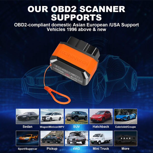 jianyana OBD2 Code Reader, OBD2 Scanner Bluetooth Universal Car Engine Fault Code Reader Car Diagnostic Scanner Diagnostic Scan Tool with BMW Ford VW Audi All OBDII Vehicles