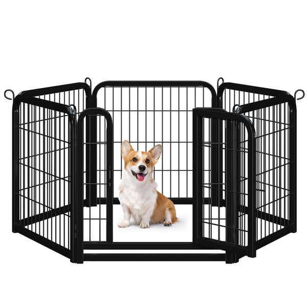 Yaheetech Lightweight Dog Playpen, 8 Panel 80cm Dog Fence Pet Exercise Pen Portable Puppy Play Pen Suitable for RV/Camping